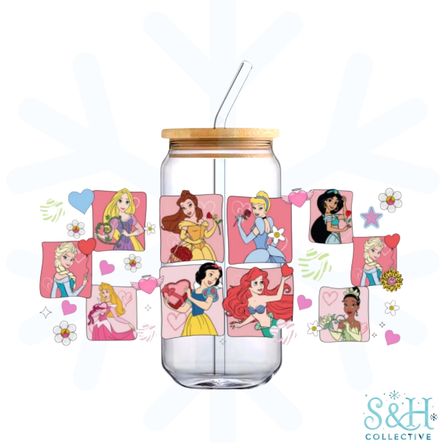 Disney Princess - Grid (Standard Finish) 16oz Can Cup Tumbler