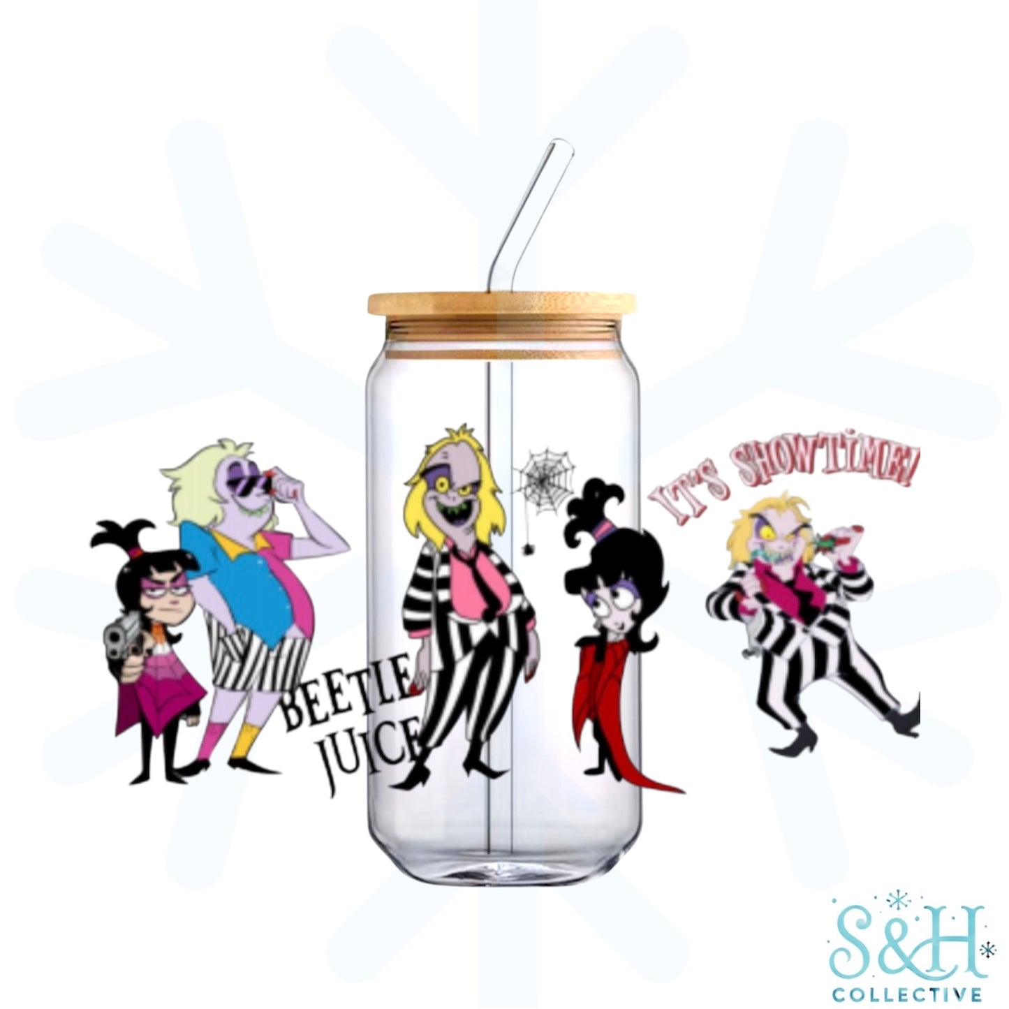 Beetlejuice (Holographic Finish) 16oz Can Cup Tumbler