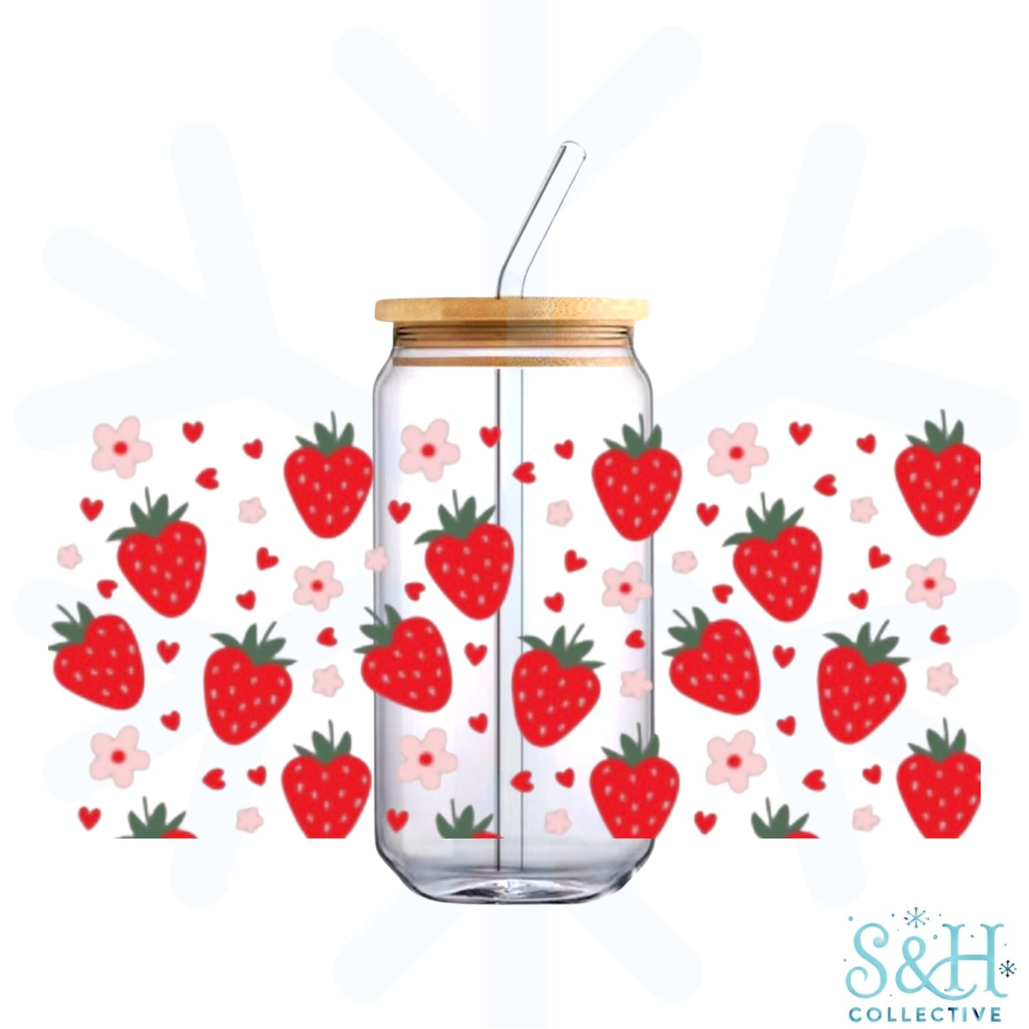 Strawberries (Holographic Finish) 16oz Can Cup Tumbler
