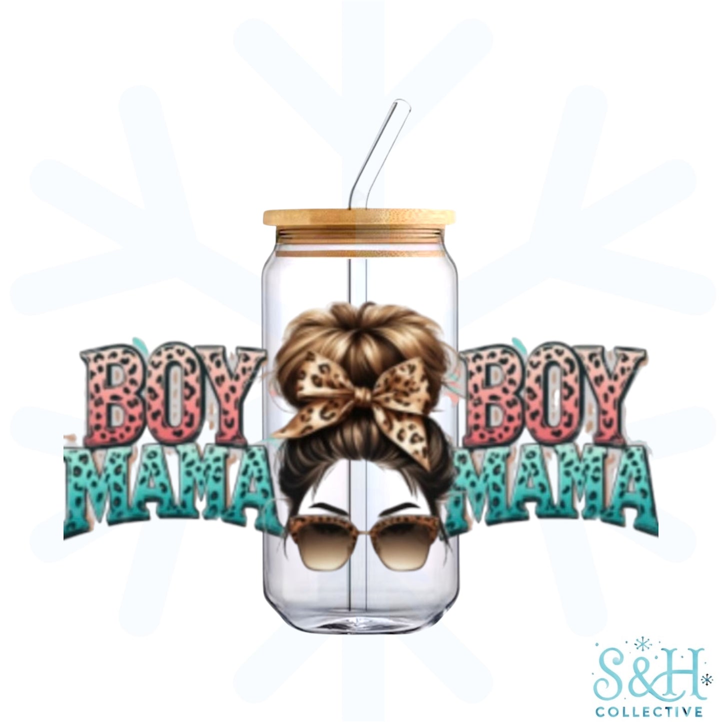 Boy Mama (Holographic Finish) 16oz Can Cup Tumbler