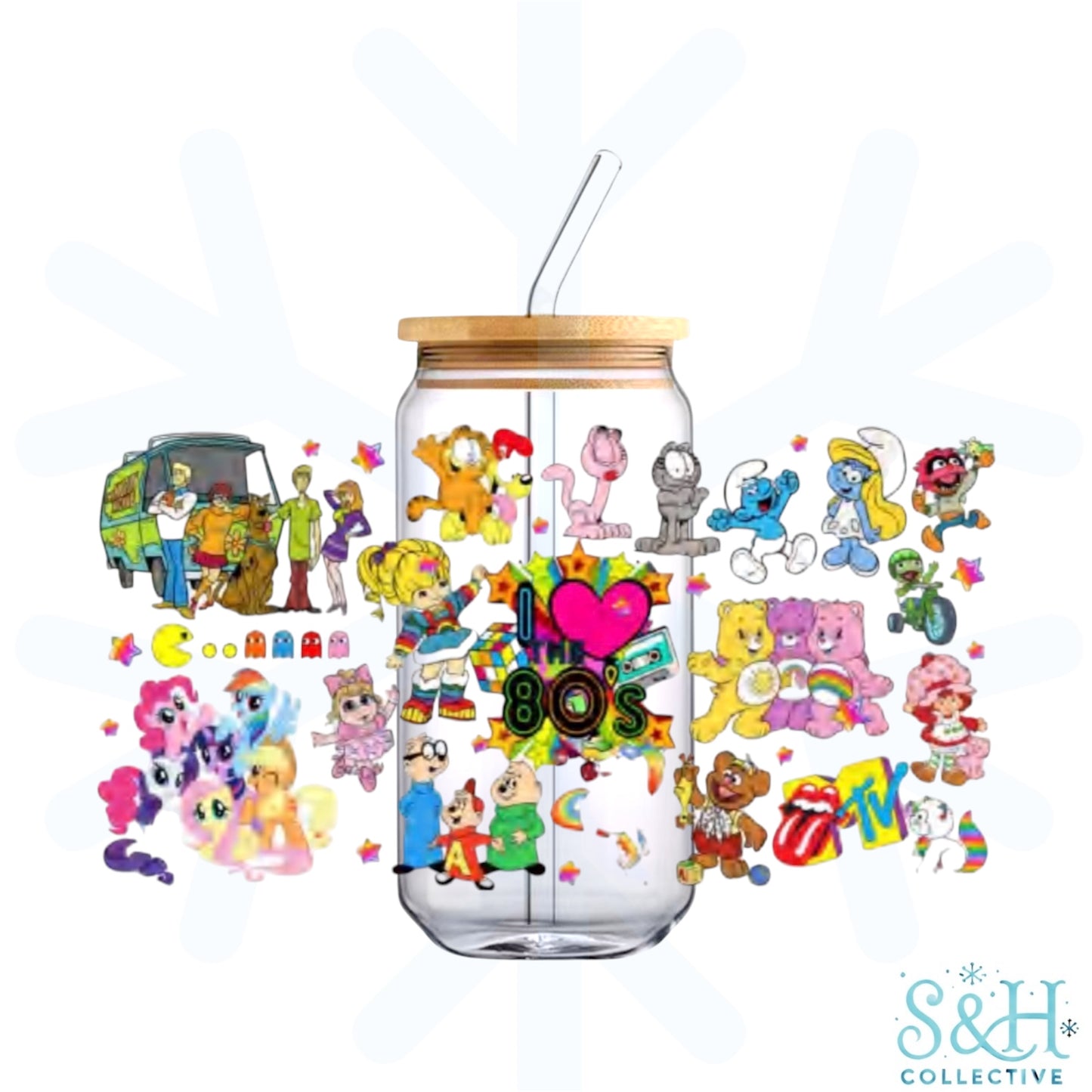 I Love The 80s - Rainbow (Standard Finish) 16oz Can Cup Tumbler