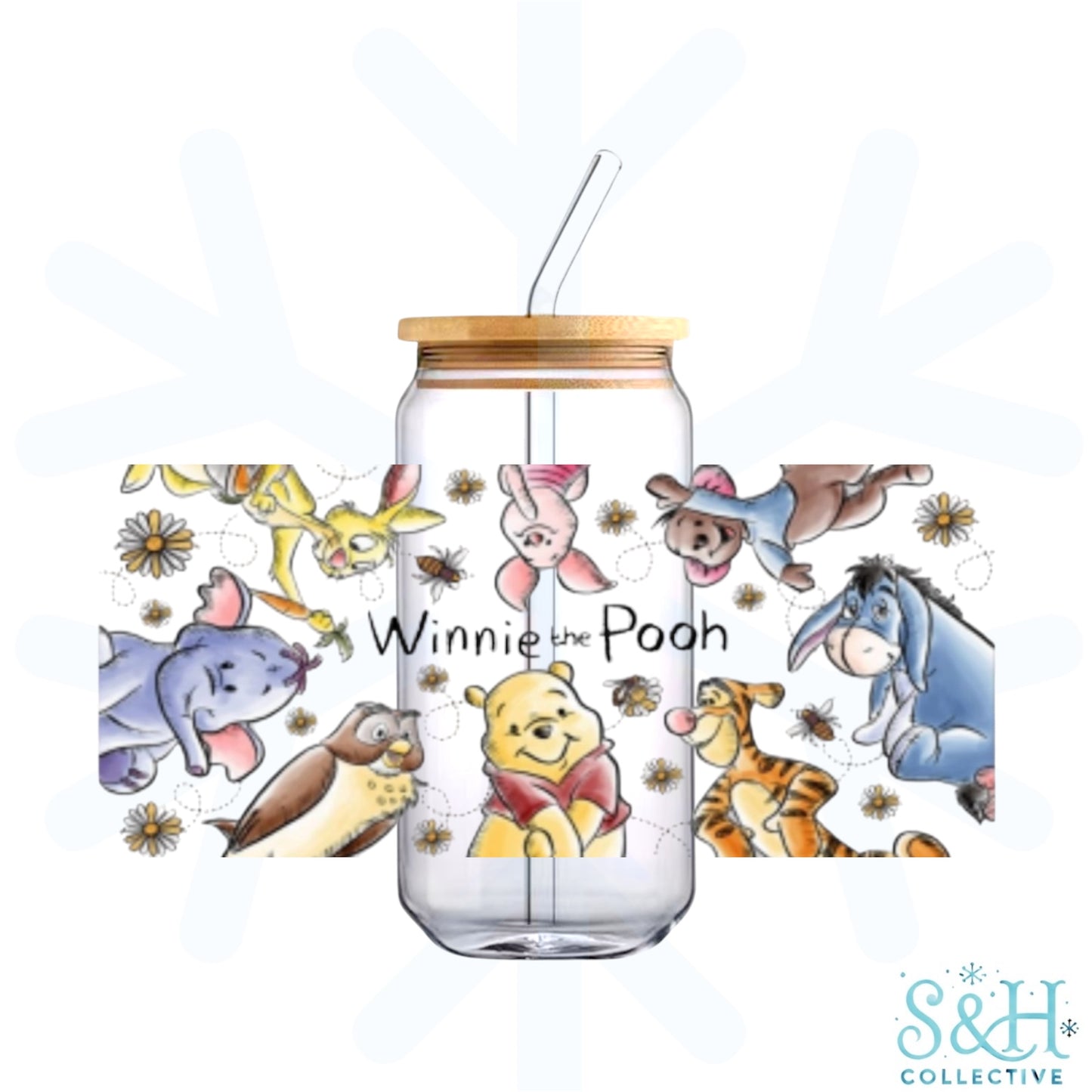 Winnie - Sketched Characters (Holographic Finish) 16oz Can Cup Tumbler