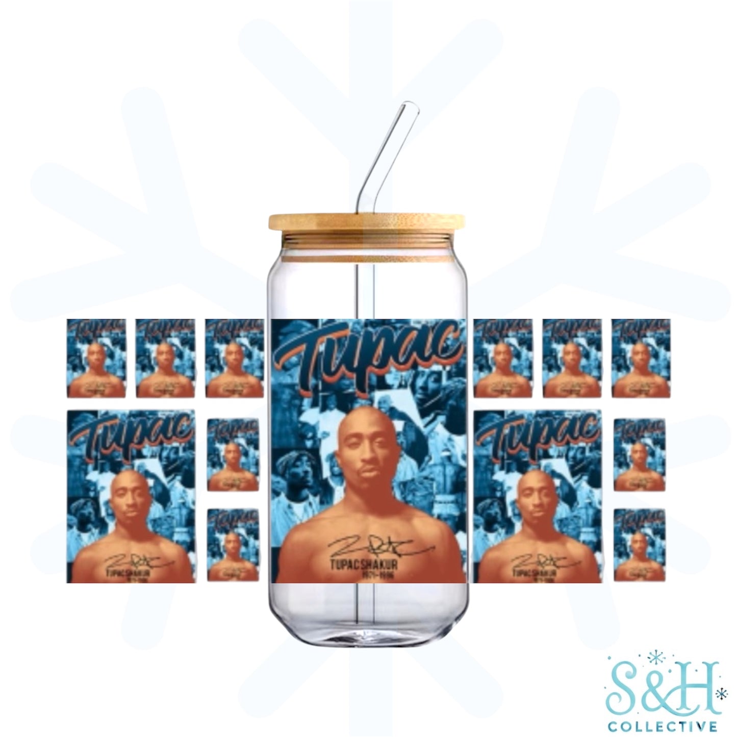 Tupac (Holographic Finish) 16oz Can Cup Tumbler