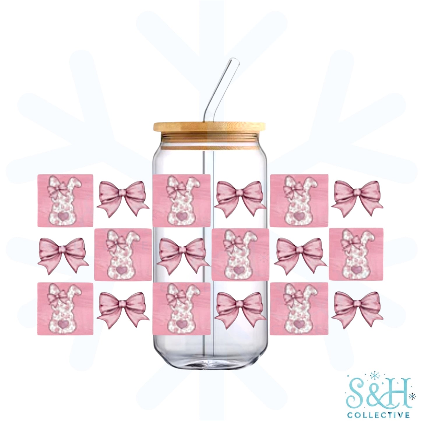 Bunny Bows (Holographic Finish) 16oz Can Cup Tumbler