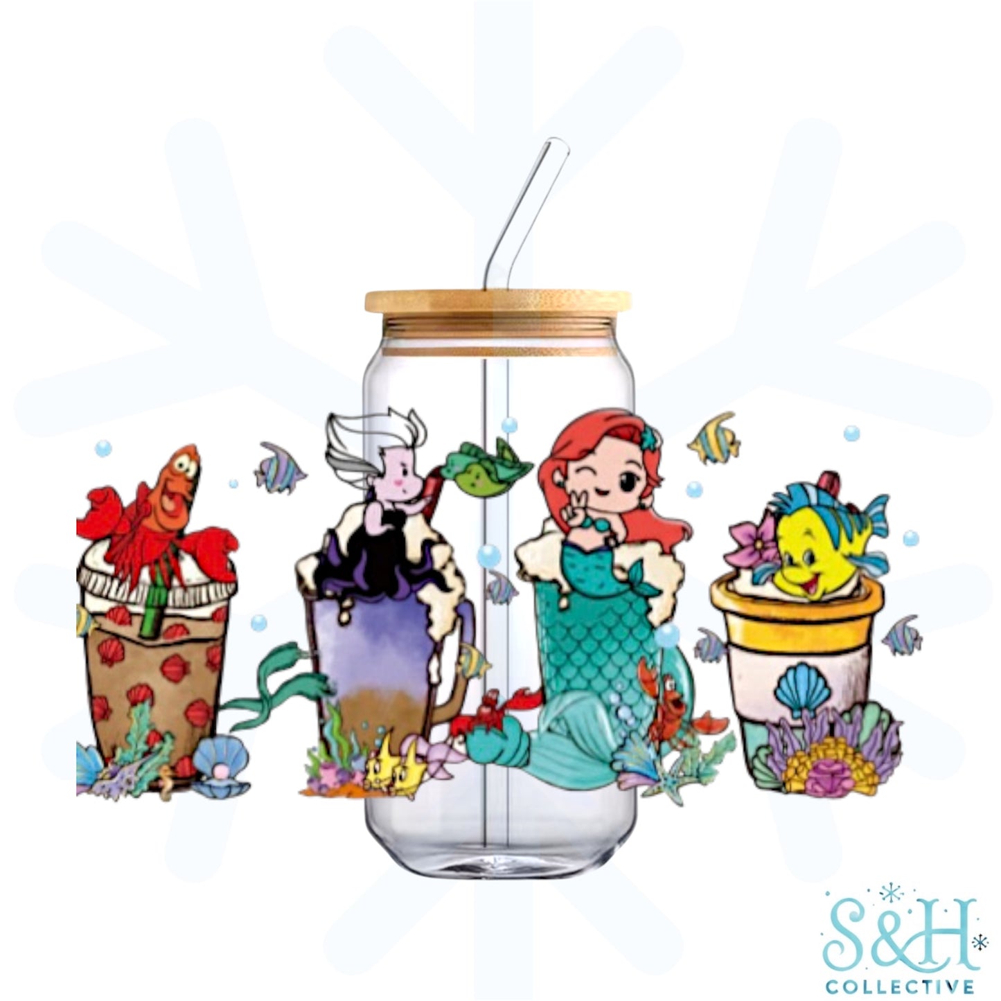 Ariel Mermaid - Cups (Standard Finish) 16oz Can Cup Tumbler - CLEARANCE