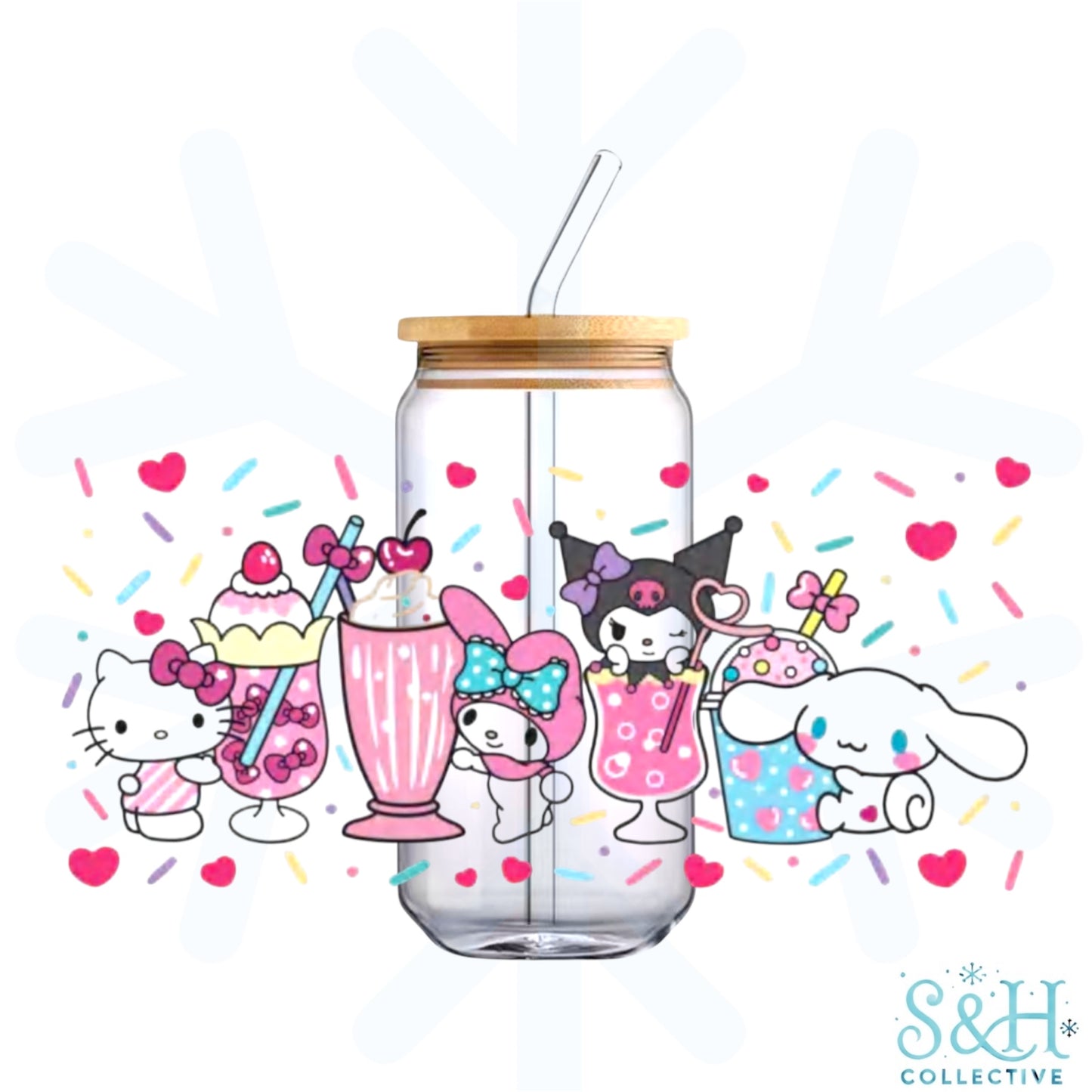 Kitty - Sprinkle Cups (Holographic Finish) 16oz Can Cup Tumbler