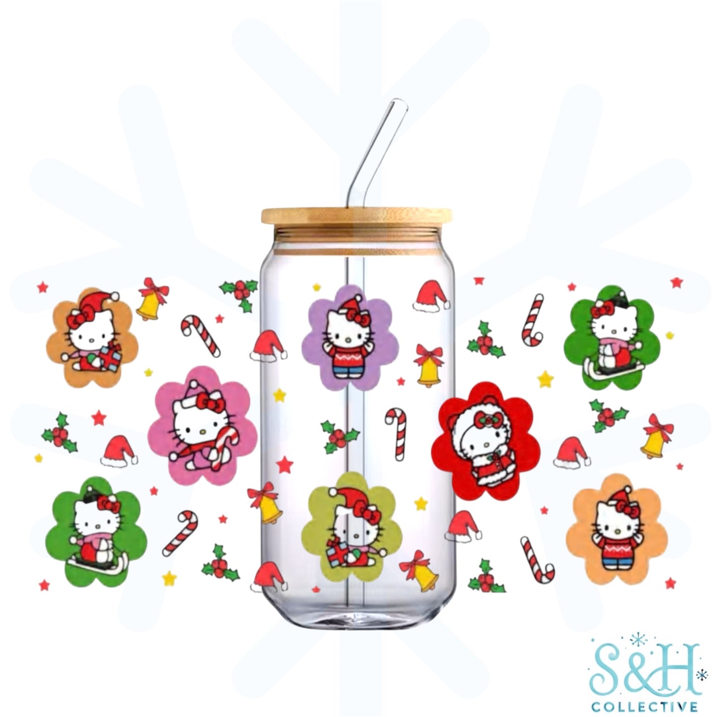 Kitty - Christmas Flowers (Standard Finish) 16oz Can Cup Tumbler