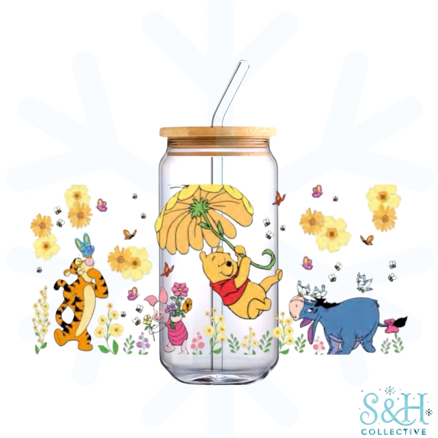 Winnie - Flower Umbrella (Holographic Finish) 16oz Can Cup Tumbler