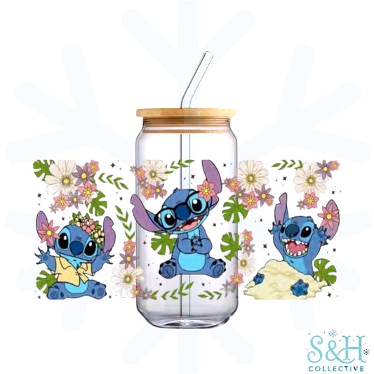 Stitch - Glasses (Standard Finish) 16oz Can Cup Tumbler