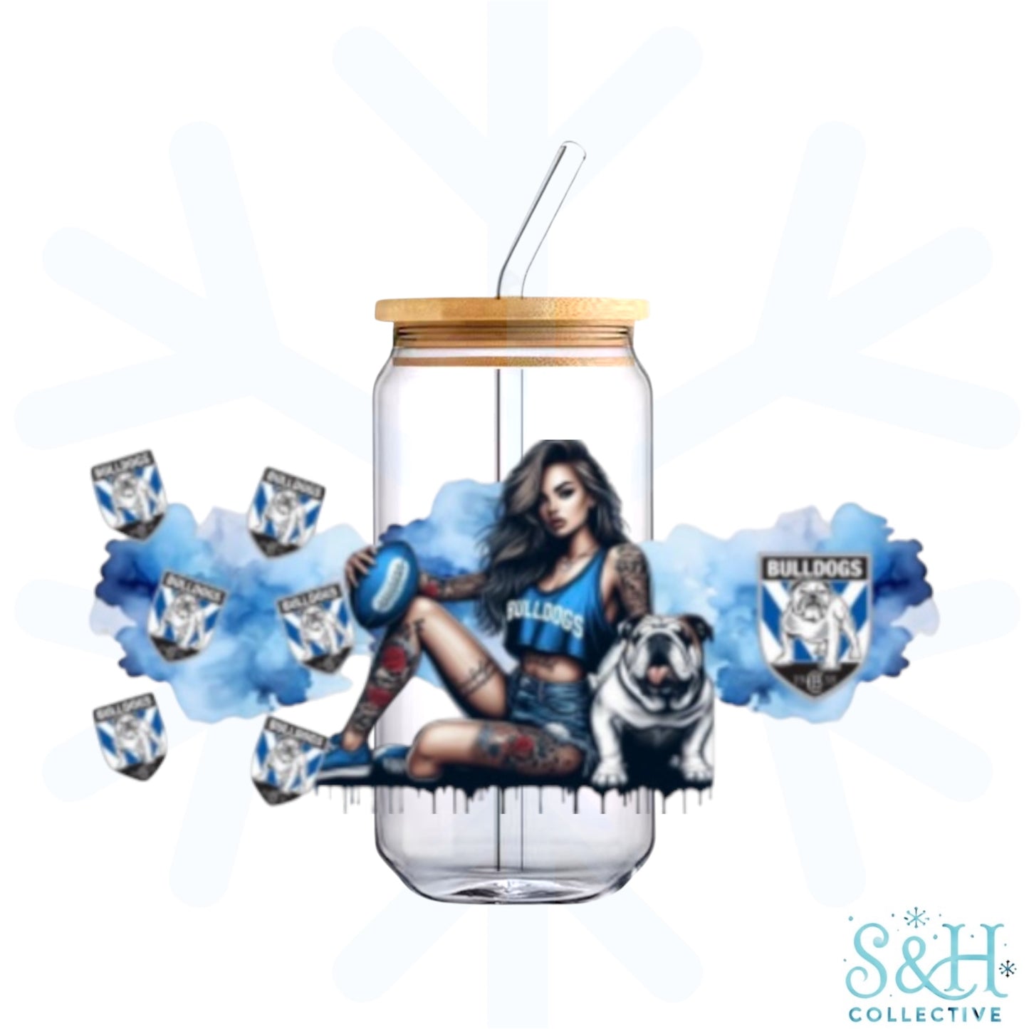 Footy - Bulldogs V2 (Holographic Finish) 16oz Can Cup Tumbler - CLEARANCE