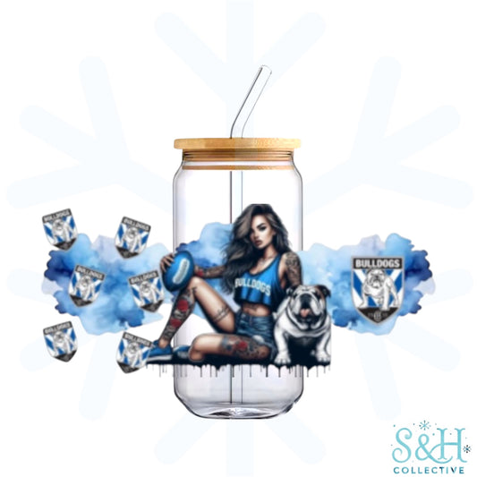 Footy - Bulldogs V2 (Holographic Finish) 16oz Can Cup Tumbler - CLEARANCE