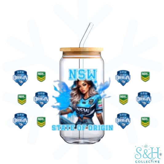 Rugby - NSW (Holographic Finish) 16oz Can Cup Tumbler