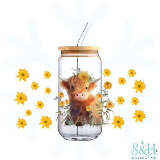 Highland Cows - Yellow (Double Sided, Standard Finish) 16oz Can Cup Tumbler
