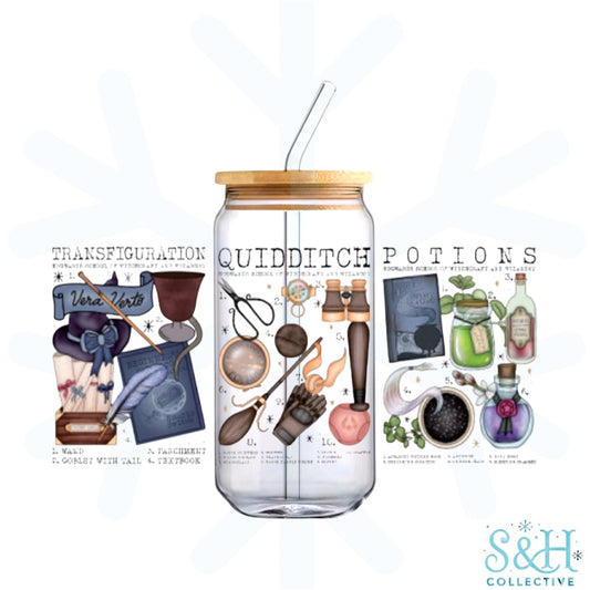 Hogwarts - Transfiguration, Quidditch, Potions (Standard Finish) 16oz Can Cup Tumbler - CLEARANCE