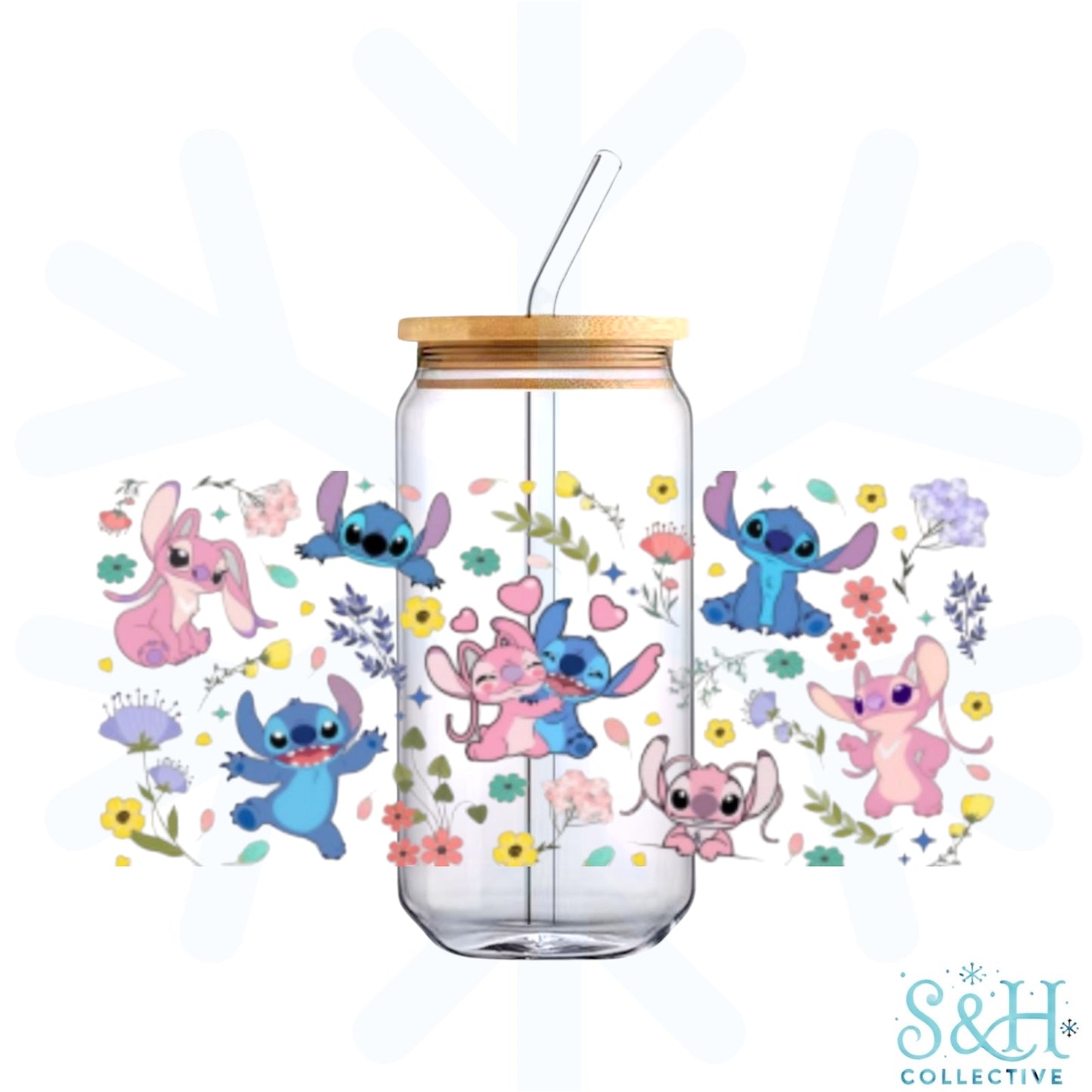 Stitch - Angel (Holographic Finish) 16oz Can Cup Tumbler