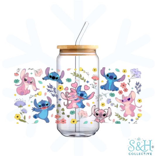 Stitch - Angel (Holographic Finish) 16oz Can Cup Tumbler