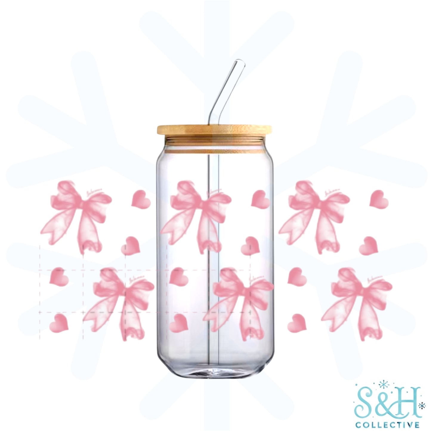 Pink Bows - Hearts (Double Sided, Standard Finish) 16oz Can Cup Tumbler