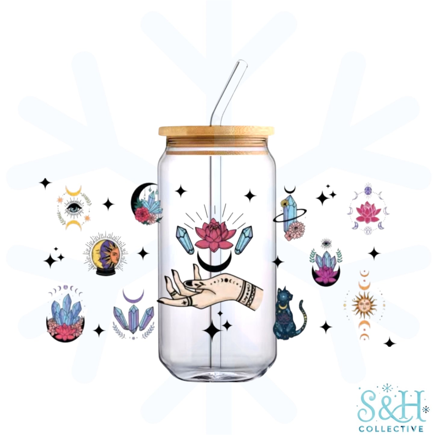 Boho Crystals (Standard Finish) 16oz Can Cup Tumbler