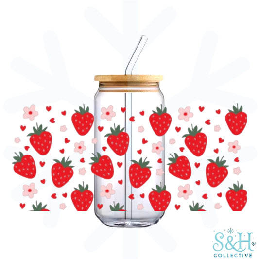 Strawberries (Holographic Finish) 16oz Can Cup Tumbler