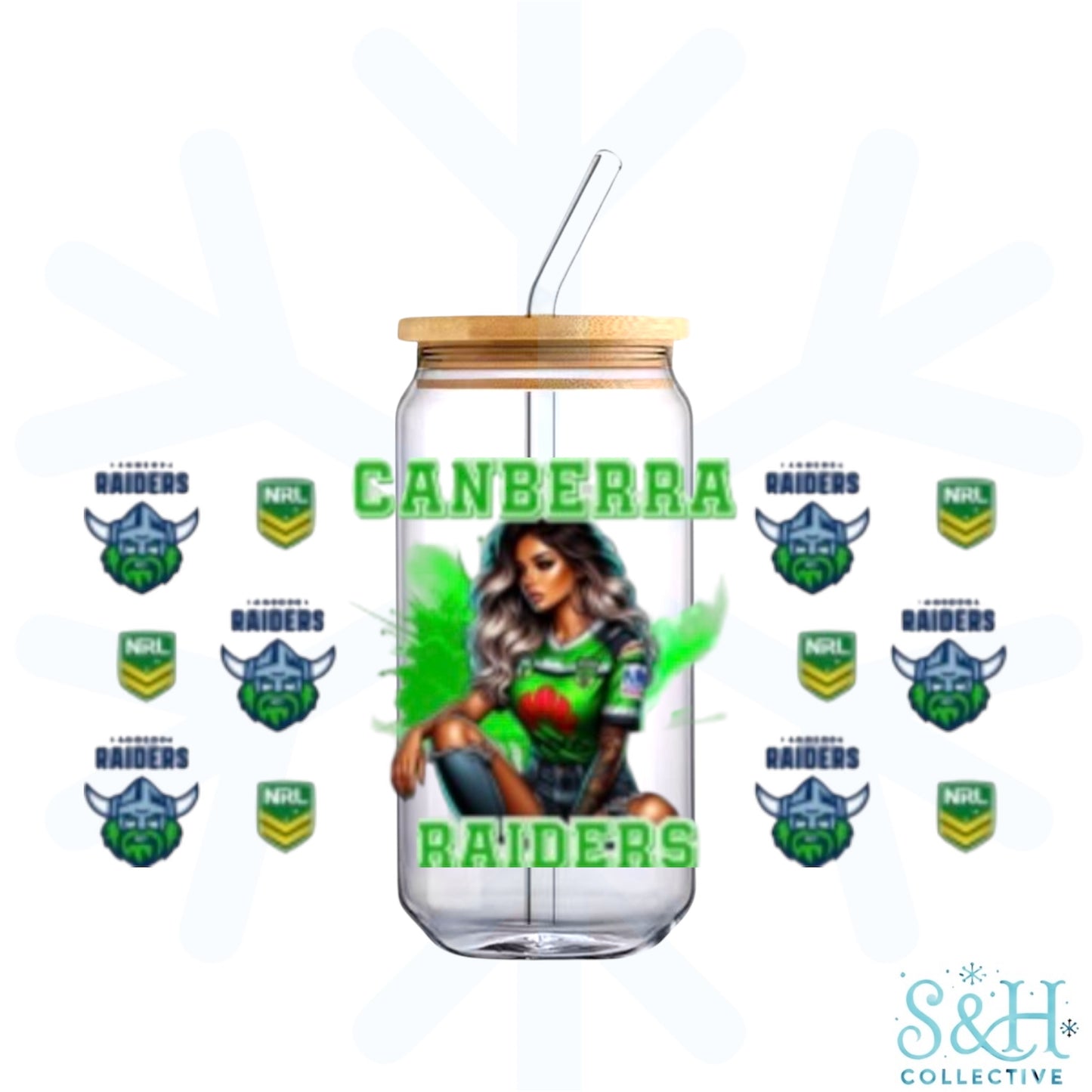 Rugby - Raiders (Holographic Finish) 16oz Can Cup Tumbler