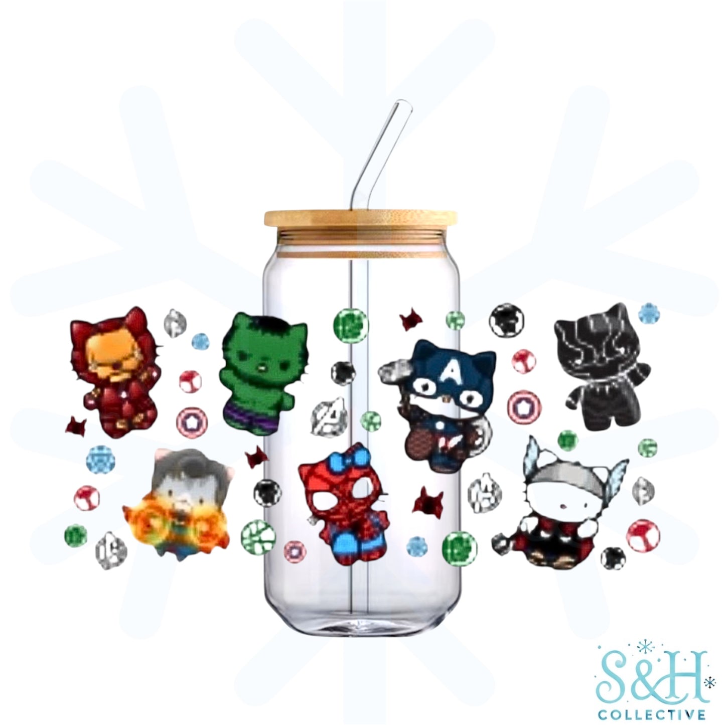 Kitty X Superheroes (Standard Finish) 16oz Can Cup Tumbler