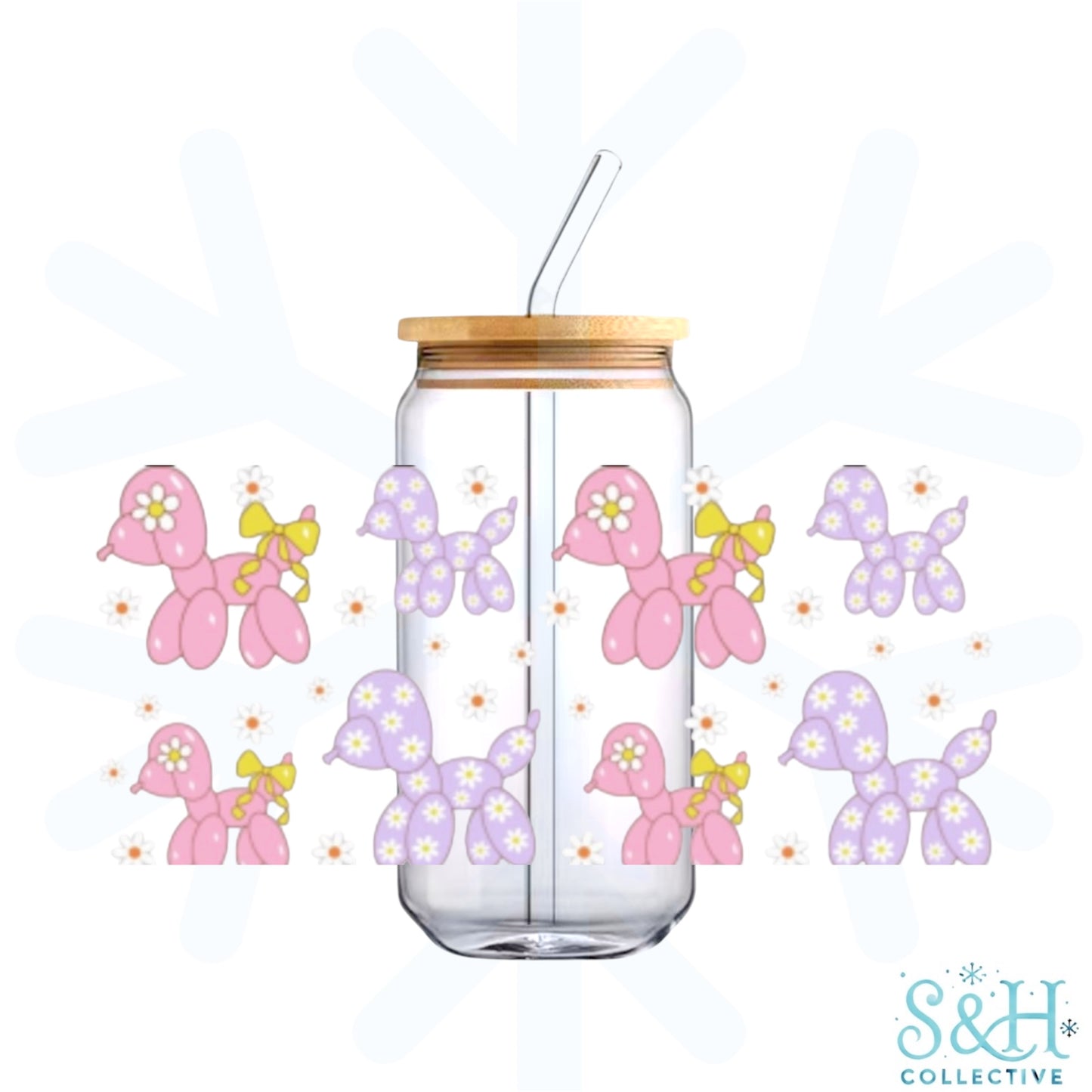 Balloon Dog - Purple/Pink (Holographic Finish) 16oz Can Cup Tumbler - CLEARANCE