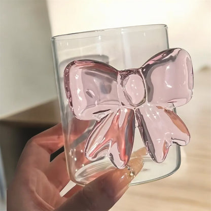 Oversized Pink Bow Glass