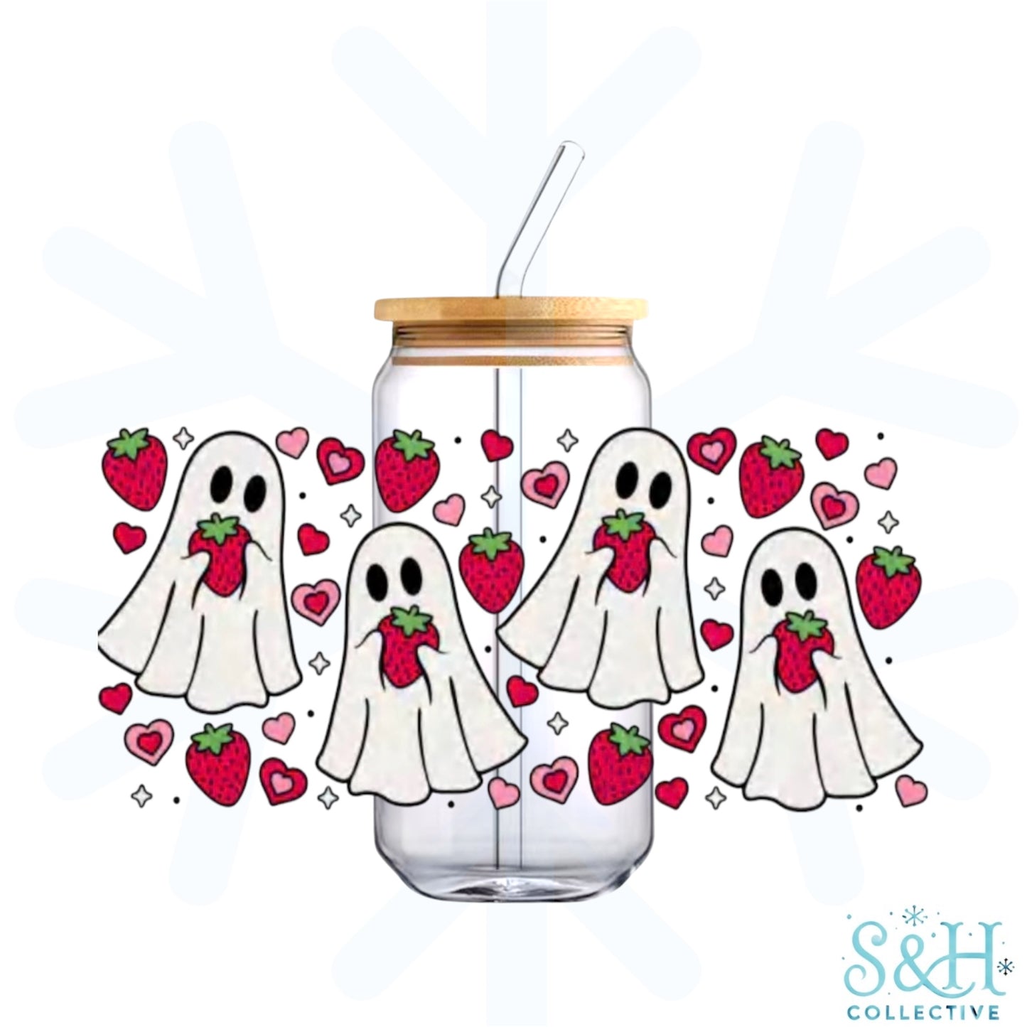 Ghost - Strawberries (Standard Finish) 16oz Can Cup Tumbler - CLEARANCE