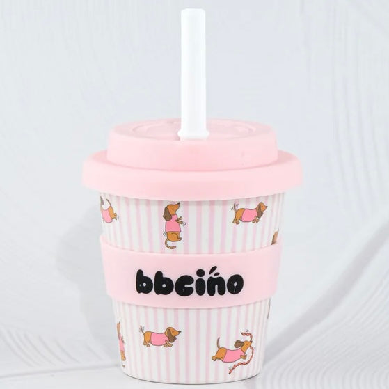 BBcino 4oz (120mL) Babychino Cup - Pink Dachshund