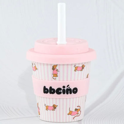 BBcino 4oz (120mL) Babychino Cup - Pink Dachshund