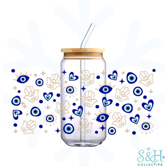 Evil Eye - Blue (Holographic Finish) 16oz Can Cup Tumbler