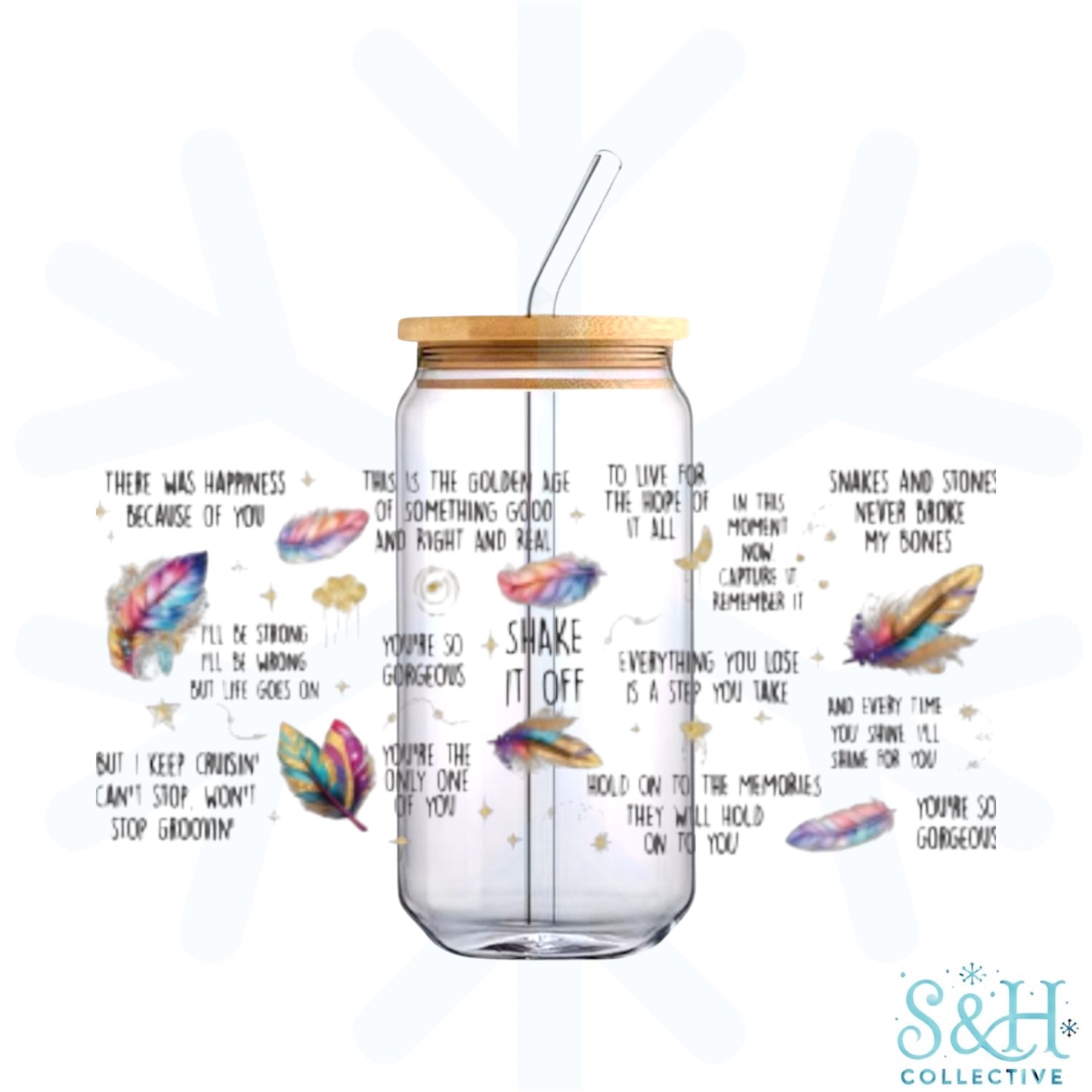 Taylor - Affirmations (Holographic Finish) 16oz Can Cup Tumbler