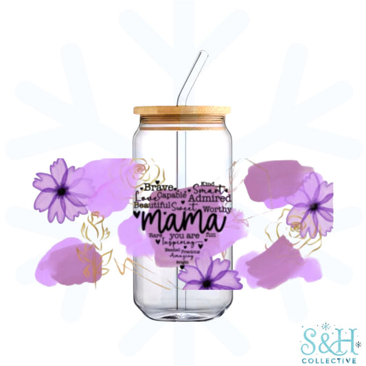 Mama - Purple (Holographic Finish) 16oz Can Cup Tumbler