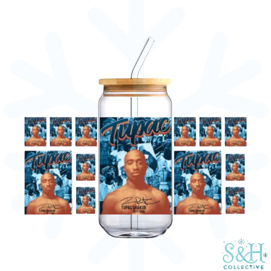 Tupac (Holographic Finish) 16oz Can Cup Tumbler