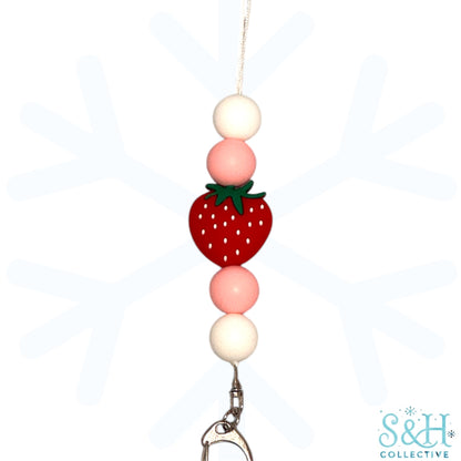 Strawberry Beaded Lanyard