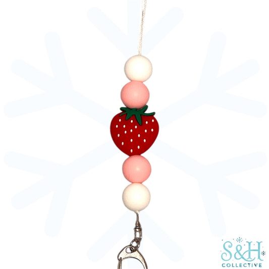 Strawberry Beaded Lanyard