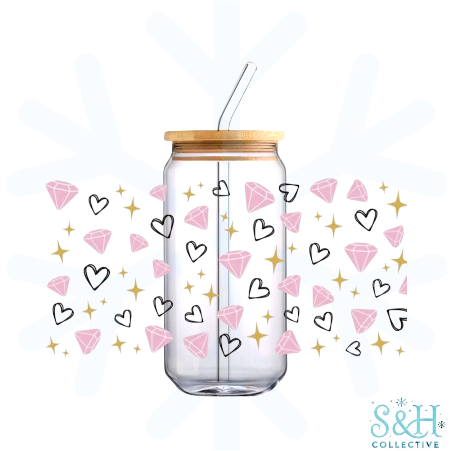 Heart Gemstones (Standard Finish) 16oz Can Cup Tumbler