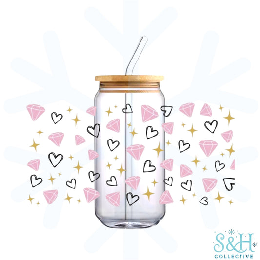 Heart Gemstones (Standard Finish) 16oz Can Cup Tumbler