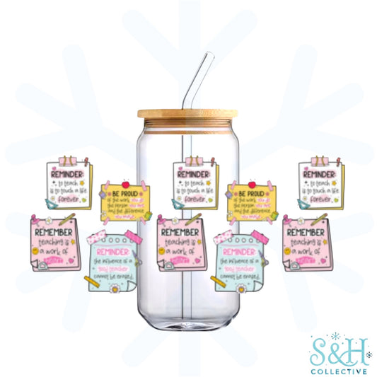 Teacher - Reminders (Holographic Finish) 16oz Can Cup Tumbler