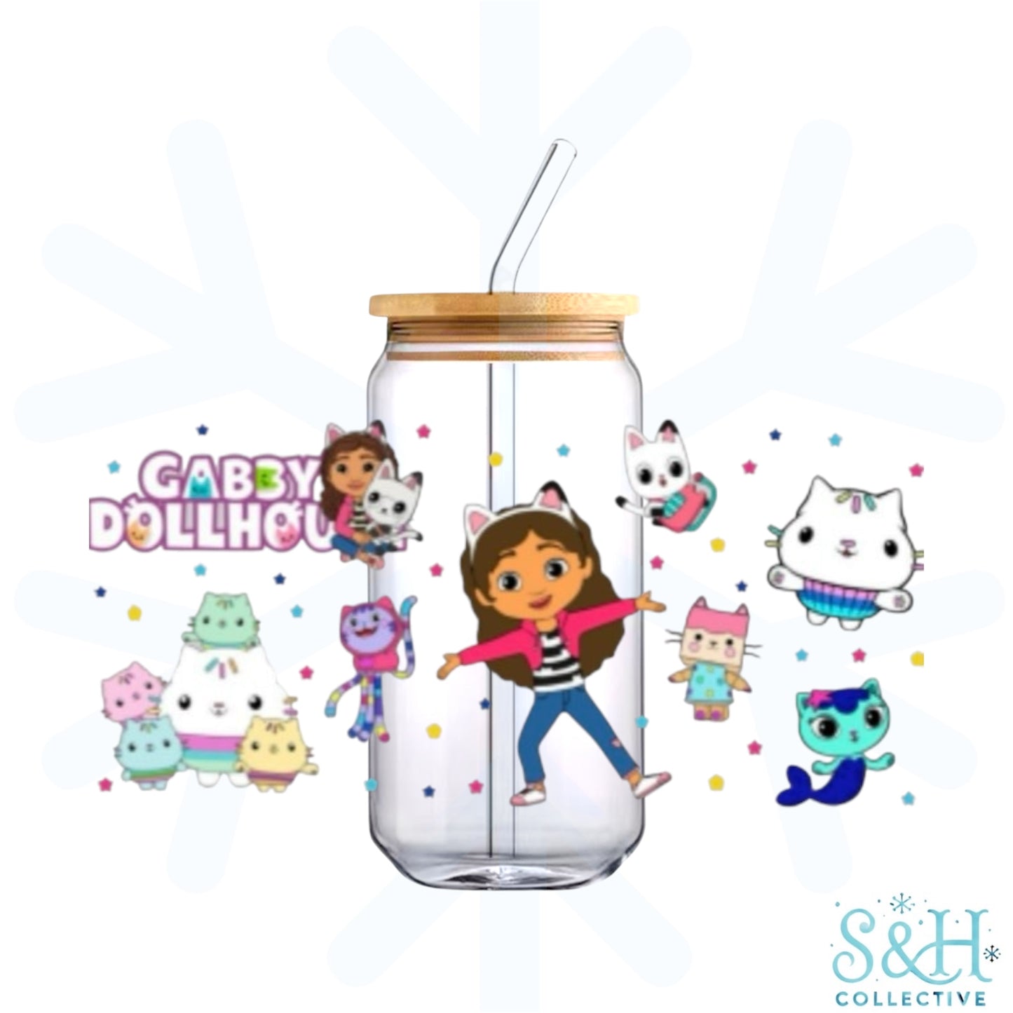 Gabby - Stars (Holographic Finish) 16oz Can Cup Tumbler