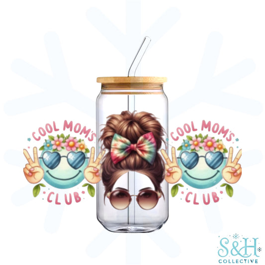 Cool Moms Club (Holographic Finish) 16oz Can Cup Tumbler - CLEARANCE