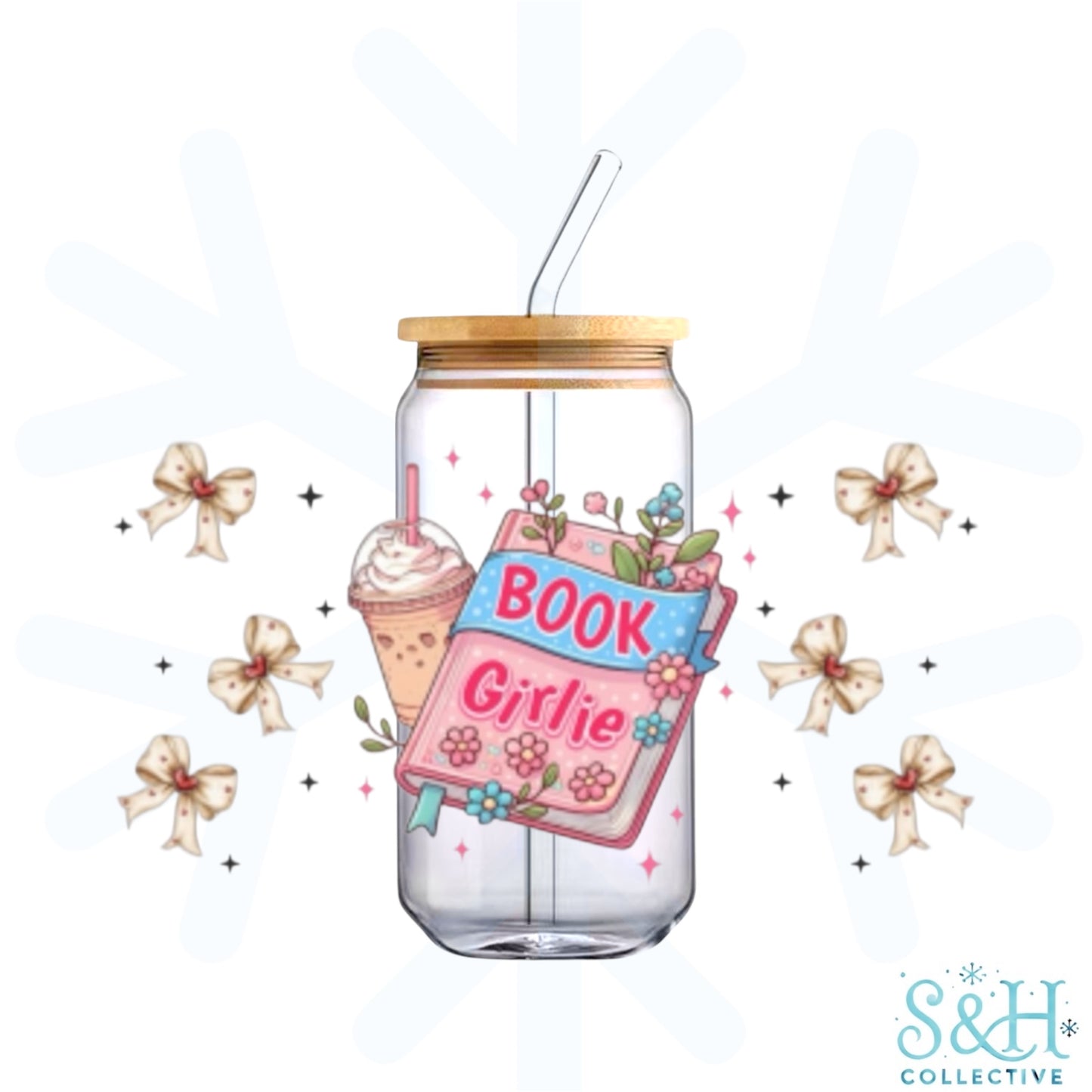Book Girlie (Holographic Finish) 16oz Can Cup Tumbler