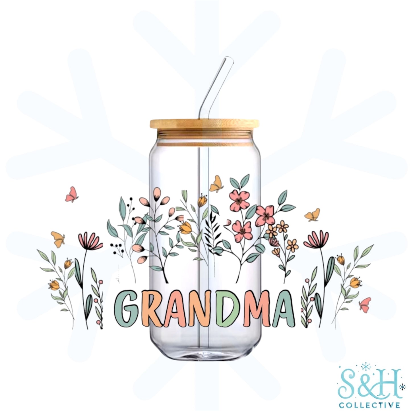 Grandma - Flowers (Standard Finish) 16oz Can Cup Tumbler