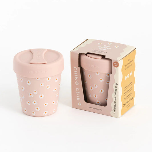 Chino Club Stainless Steel Coffee Cup - Pink Daisy