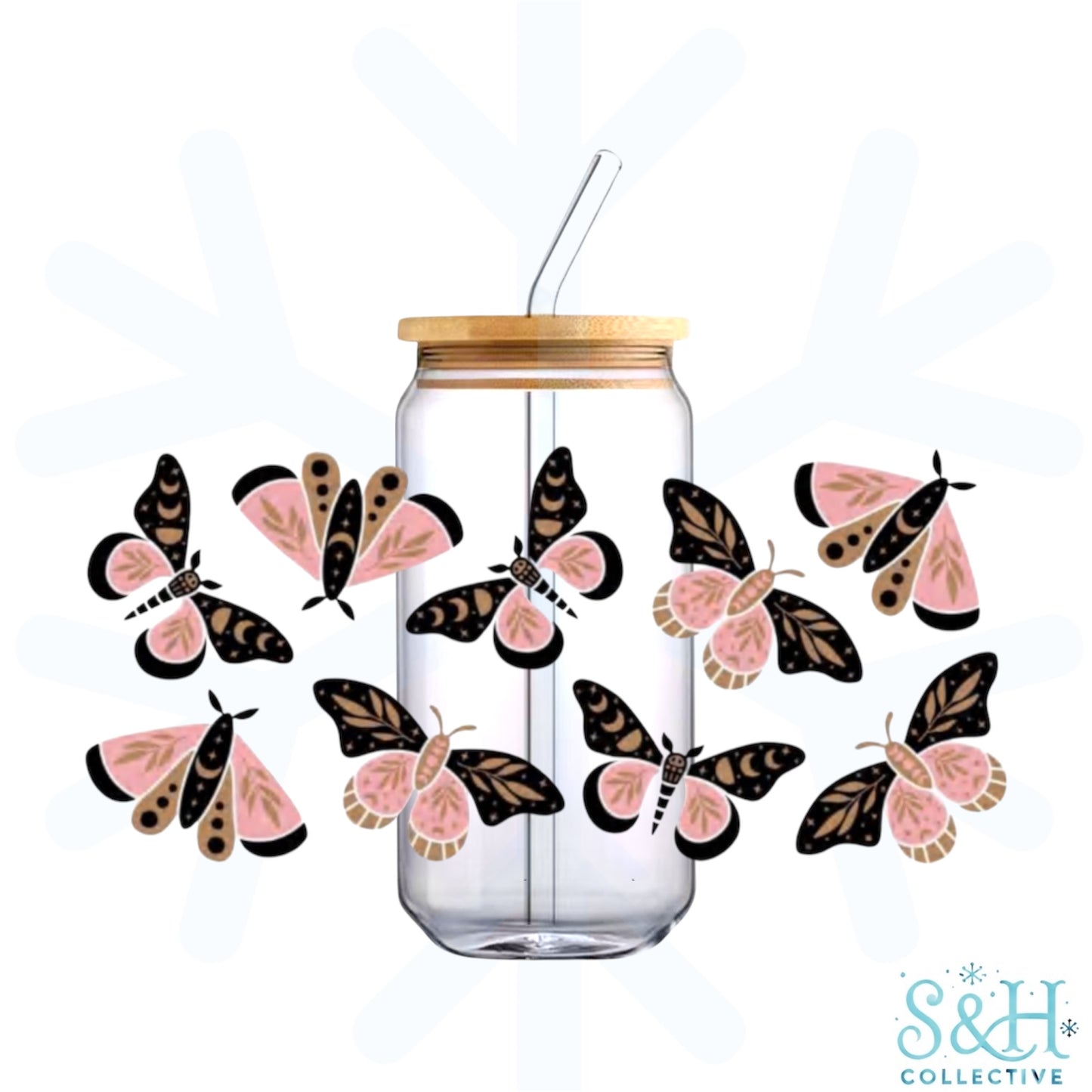 Butterflies & Moths (Holographic Finish) 16oz Can Cup Tumbler