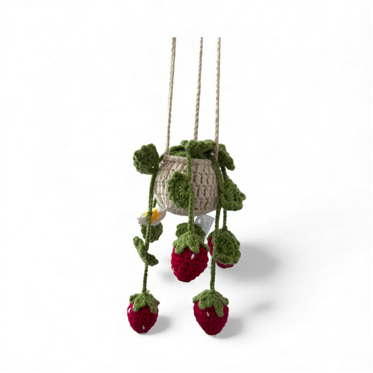 Red Strawberry Hanging Basket
