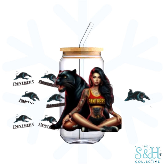 Rugby - Panthers (Holographic Finish) 16oz Can Cup Tumbler