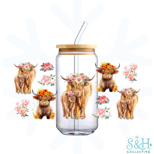 Highland Cows (Double Sided, Standard Finish) 16oz Can Cup Tumbler