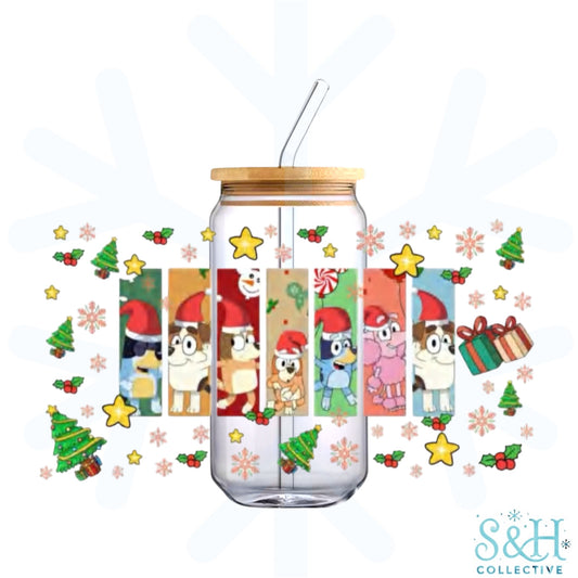 Blue Dog - Christmas Collage (Standard Finish) 16oz Can Cup Tumbler