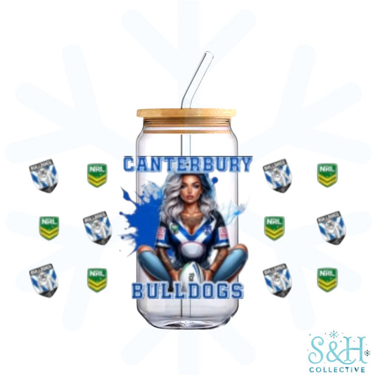 Rugby - Bulldogs (Holographic Finish) 16oz Can Cup Tumbler